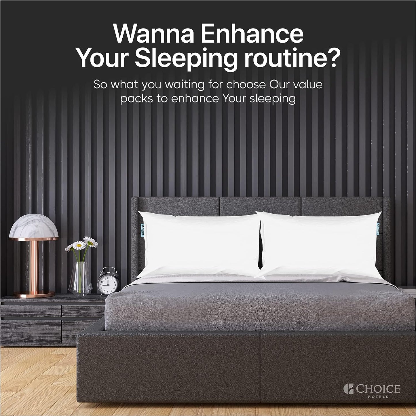 Enhance your sleeping routine with Choice Hotels luxury pillows, designed for ultimate comfort and support.