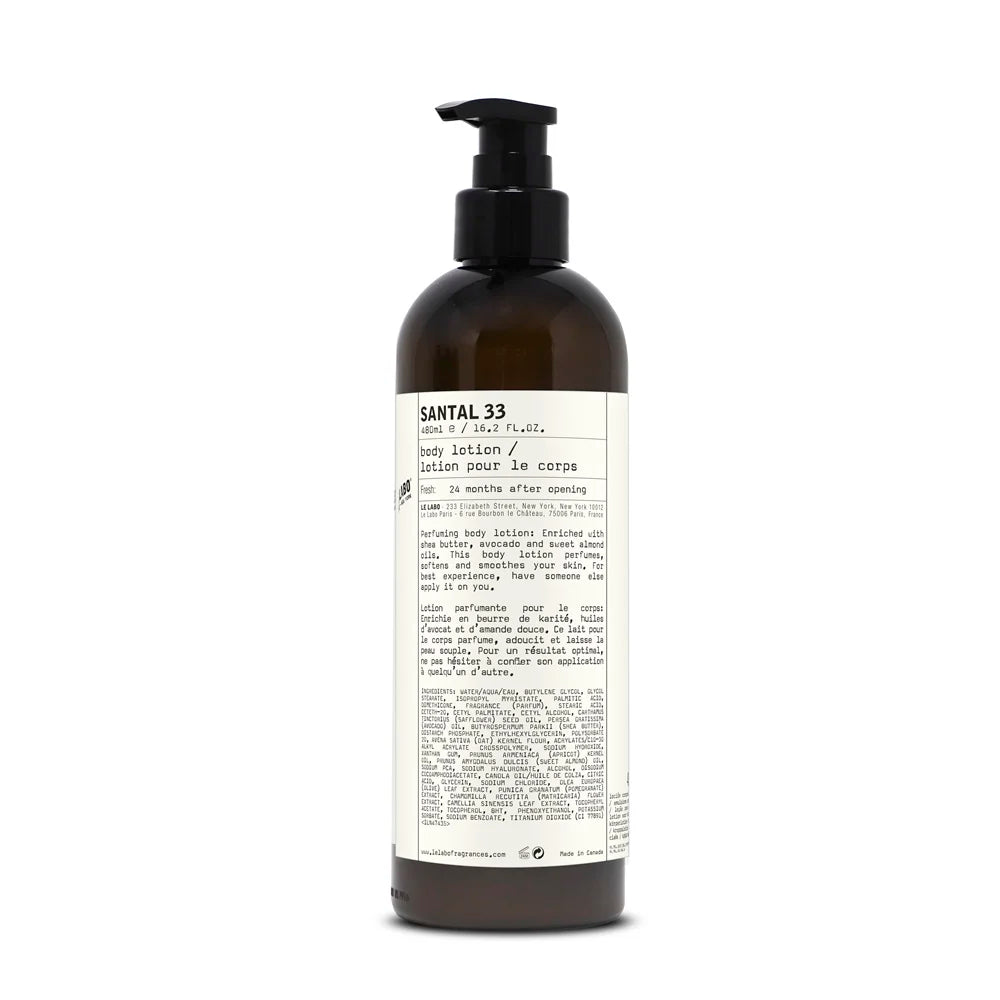 Le Labo Santal 33 Body Lotion – 16.2 oz / 480 ml Pump