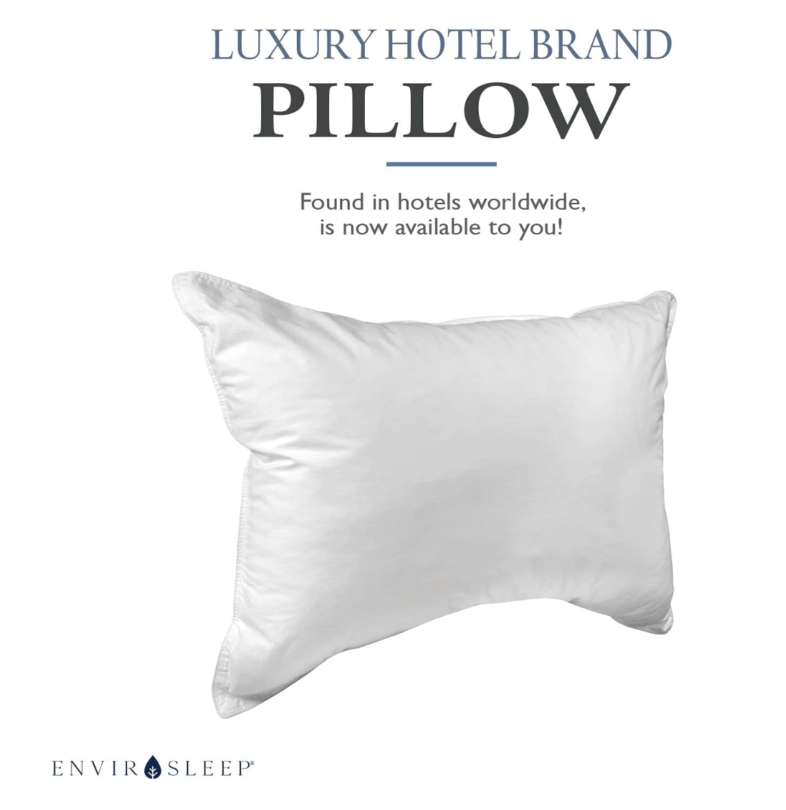 Envirosleep® luxury hotel brand pillow, designed for comfort and support, available for home use.