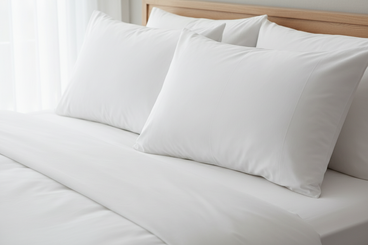 Basic White Pillowcases on Pillows