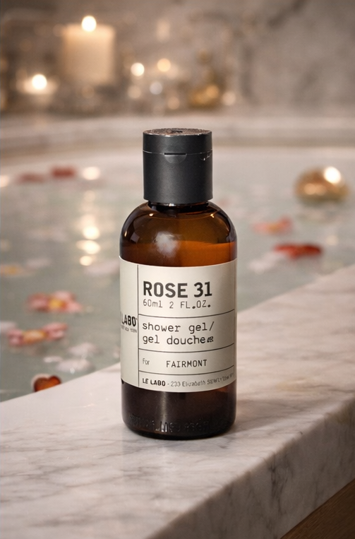 Le Labo Rose 31 shower gel used by luxury hotels