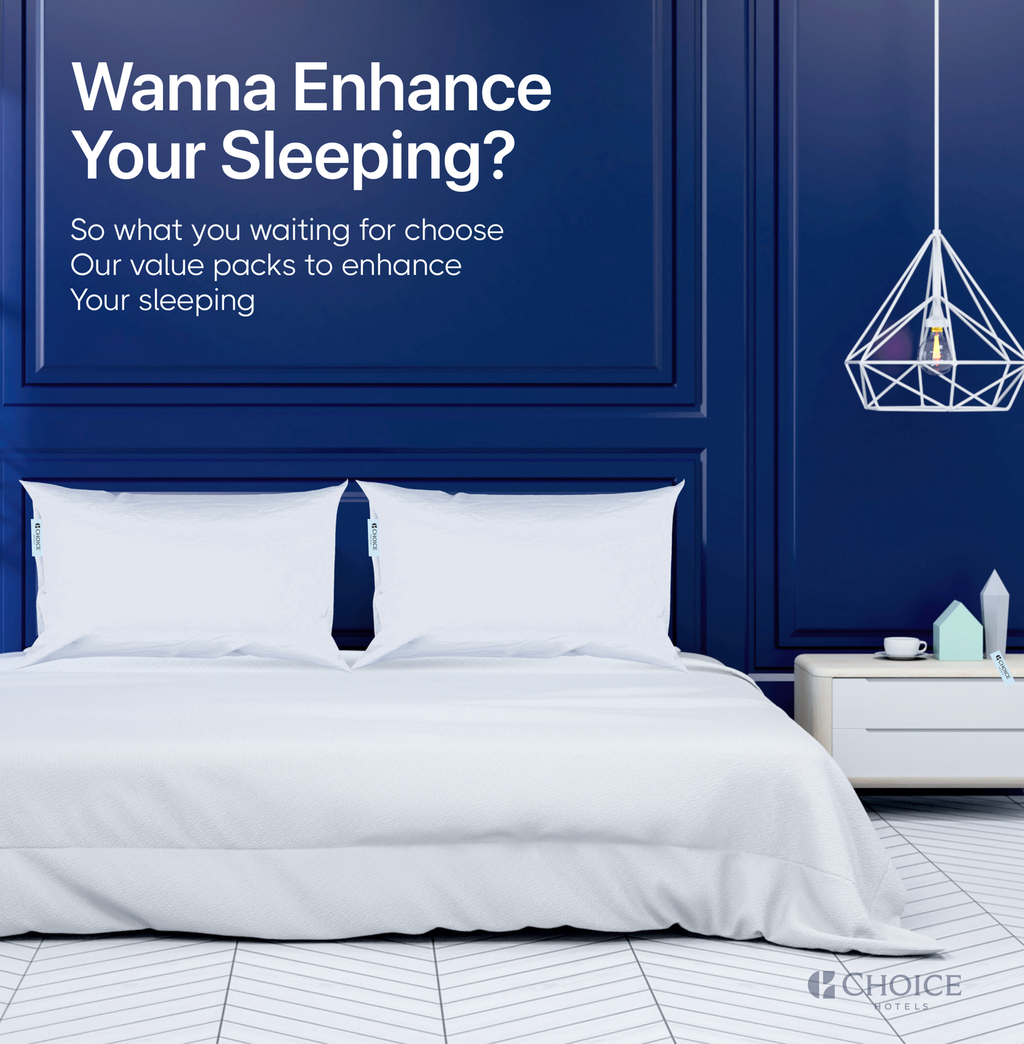 King pillows and bed set showcasing a modern bedroom with stylish decor to enhance your sleeping experience.