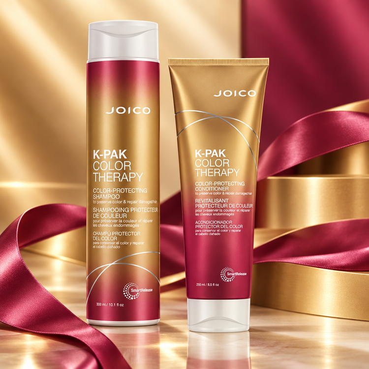 Joico K-PAK Color Therapy brand image with the shampoo and conditioner duo