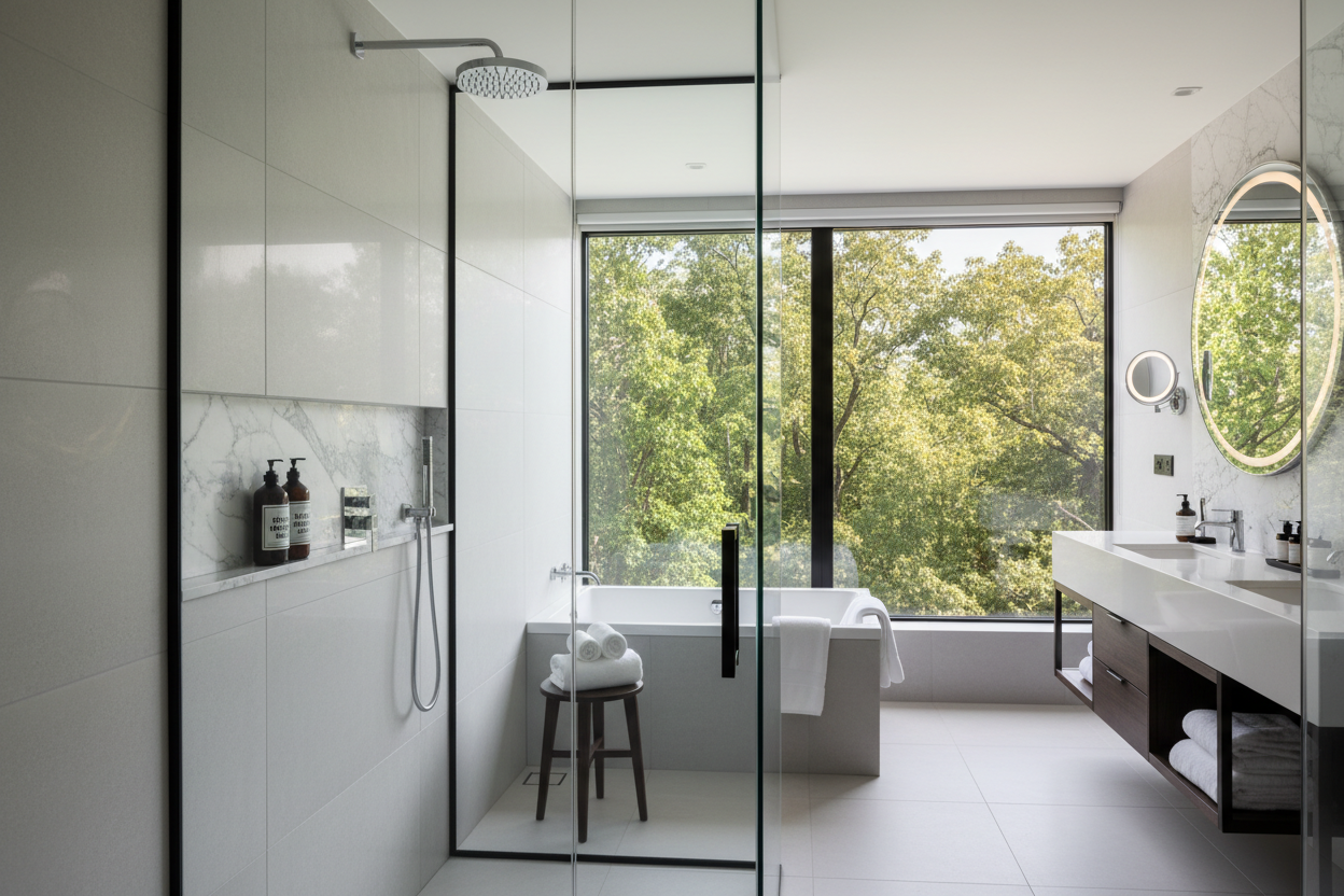 Luxury Body Wash Collection - Shower View