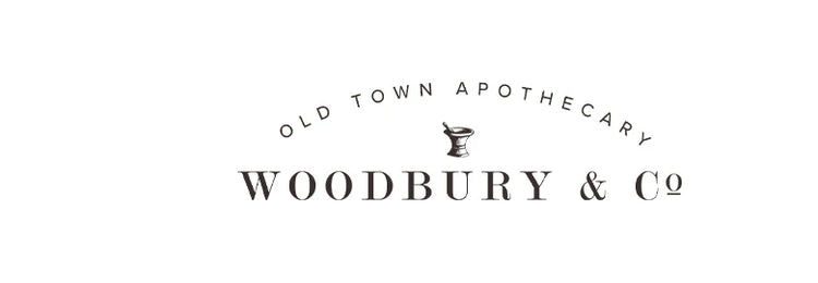 Woodbury & Co logo featuring Old Town Apothecary, part of the modern apothecary collection.