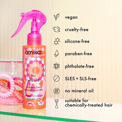amika the wizard silicone-free detangling primer – 5 oz