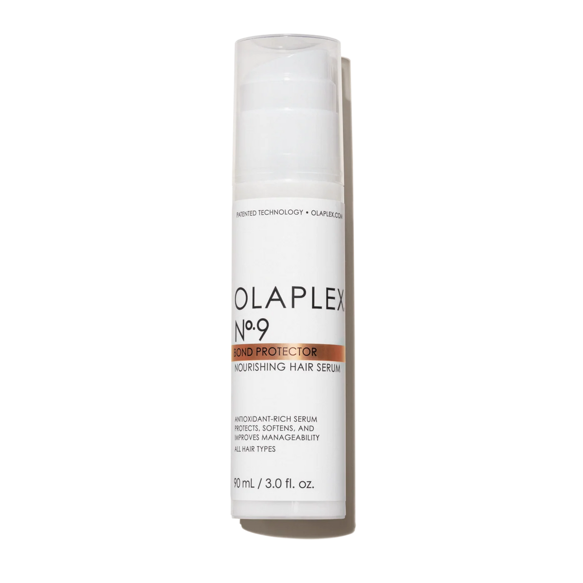 Front of OLAPLEX No.9 Bond Protector Nourishing Hair Serum 90 ml bottle