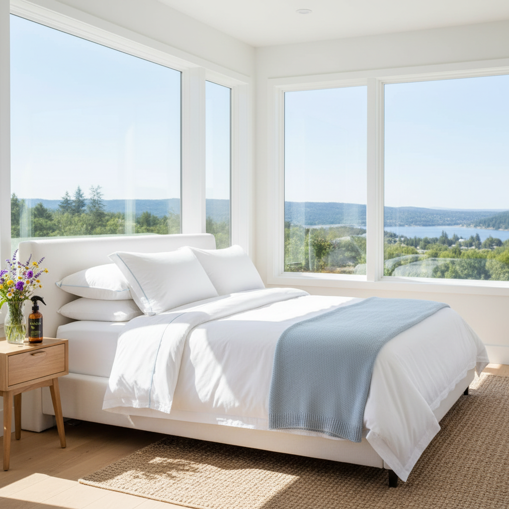 5. UPSCALE AIRBNB - color in throw blanket only