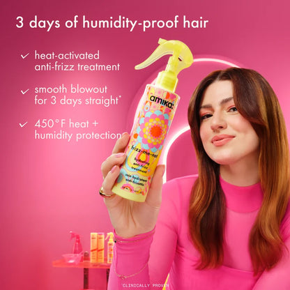 amika frizz-me-not benefits and claims graphic