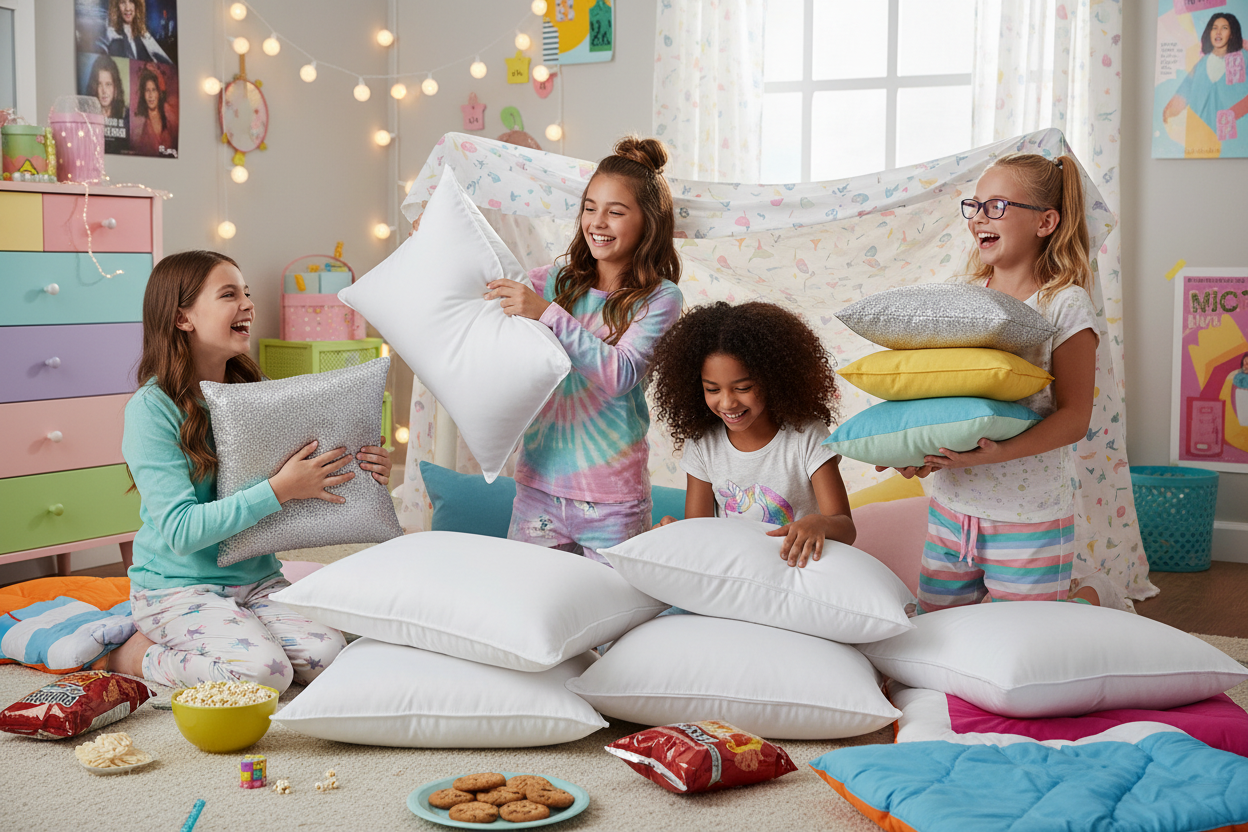 Sleepover Hotel pillows for kids sleepover-party comfortable pillows 