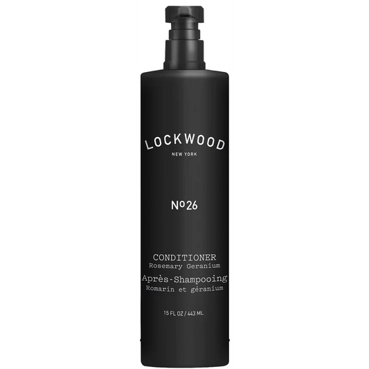 Lockwood New York Conditioner, Rosemary Geranium, for sensitive skin, 15 oz bottle, Hudson Valley made, aesthetically pleasing design.