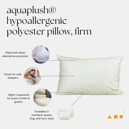 Down Etc Aqua Plush Firm Pillow – Queen | Hospitality Down Alternative
