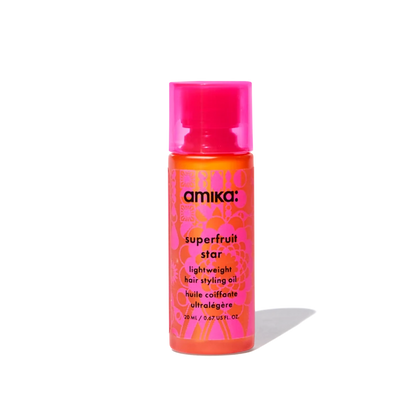 amika superfruit star 1.7 oz hair oil bottle with 450°F heat defense callout