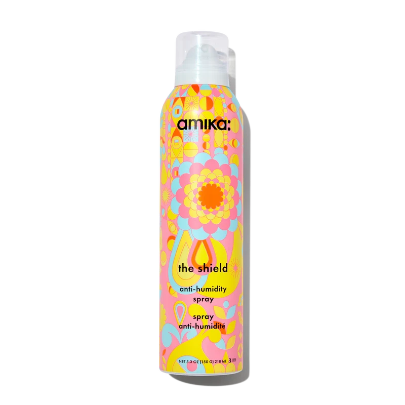 amika the shield anti-humidity spray 5.3 oz aerosol bottle for heat protection and frizz control