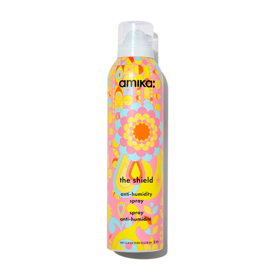 amika the shield anti-humidity spray 5.3 oz aerosol bottle for heat protection and frizz control