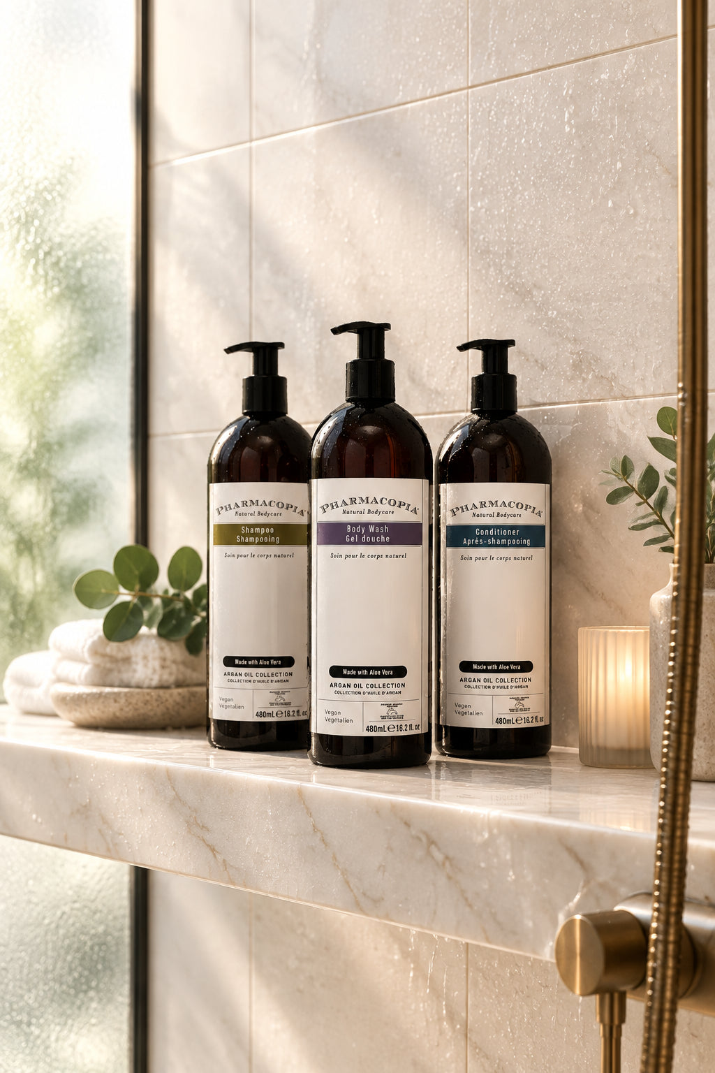 Hyatt Hotels Pharmacopia Argan Oil Body wash in shower 