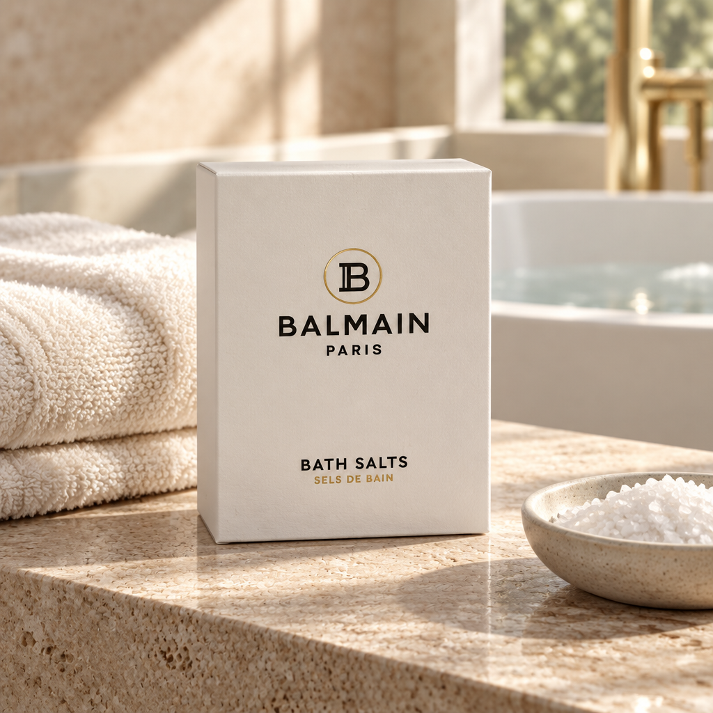 Balmain bath salts spa lifestyle image
