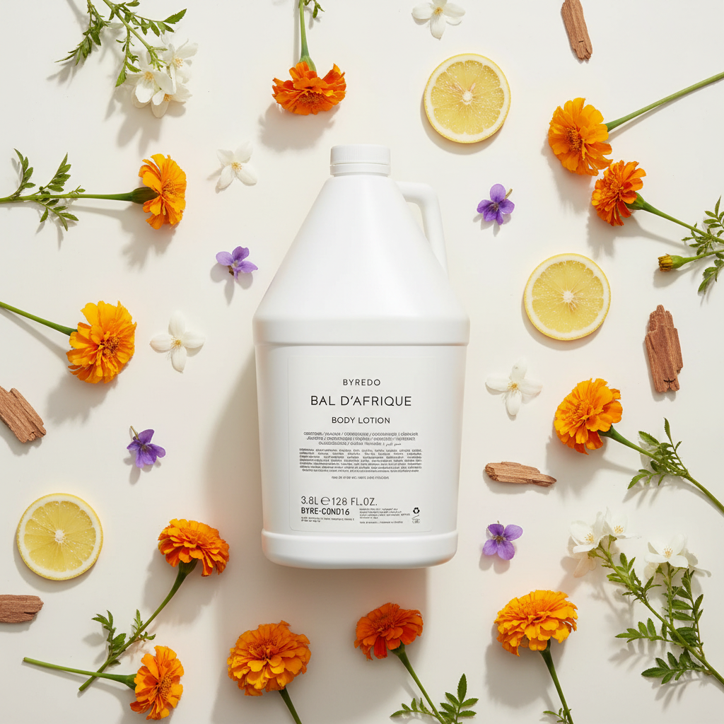 Byredo Bal d'Afrique Body Lotion gallon refill with accurate scent elements