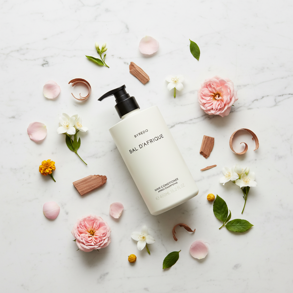 Byredo Flat Lay - Scattered Scent Elements