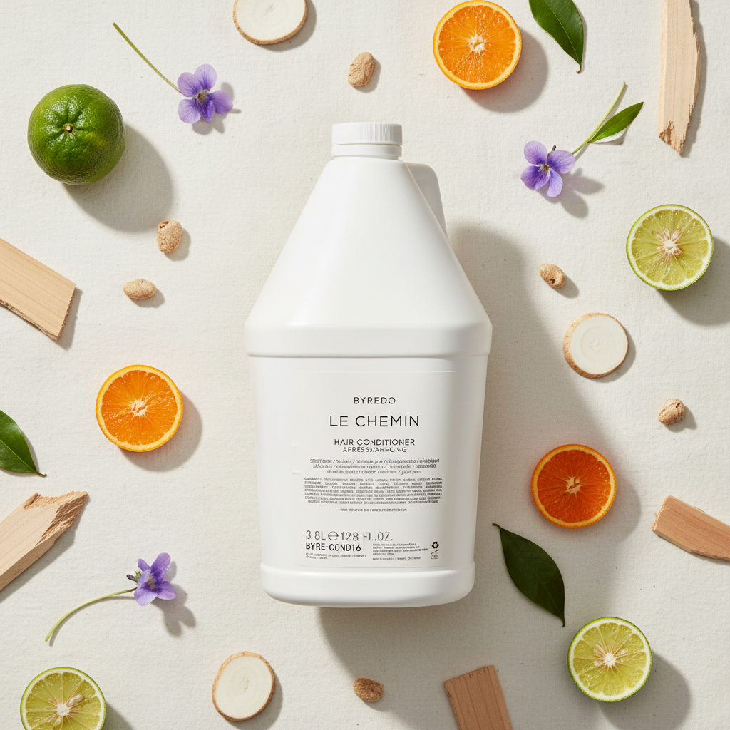 Byredo Le Chemin Conditioner with accurate scattered scent elements