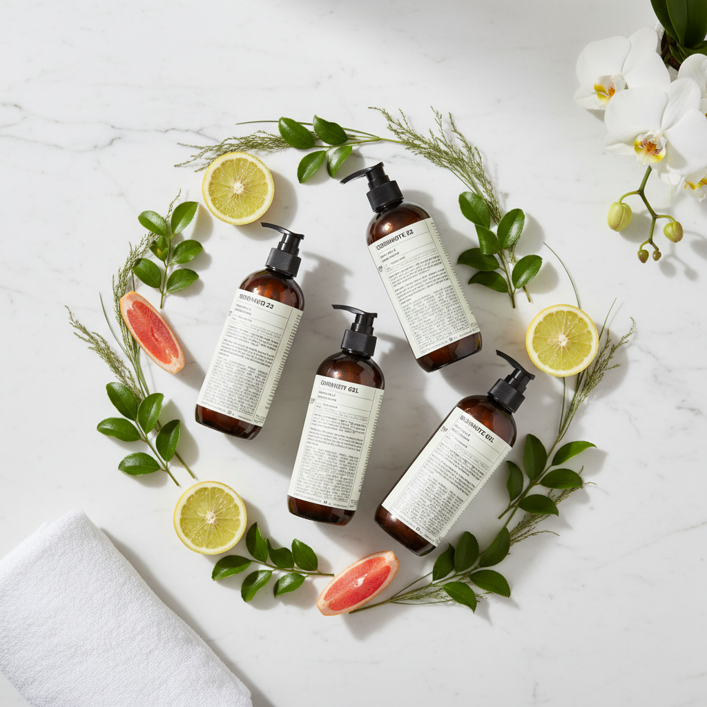 Circular Flat Lay - 4 Bottles