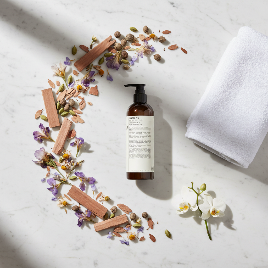 Circular Flat Lay - Bottle at Angle