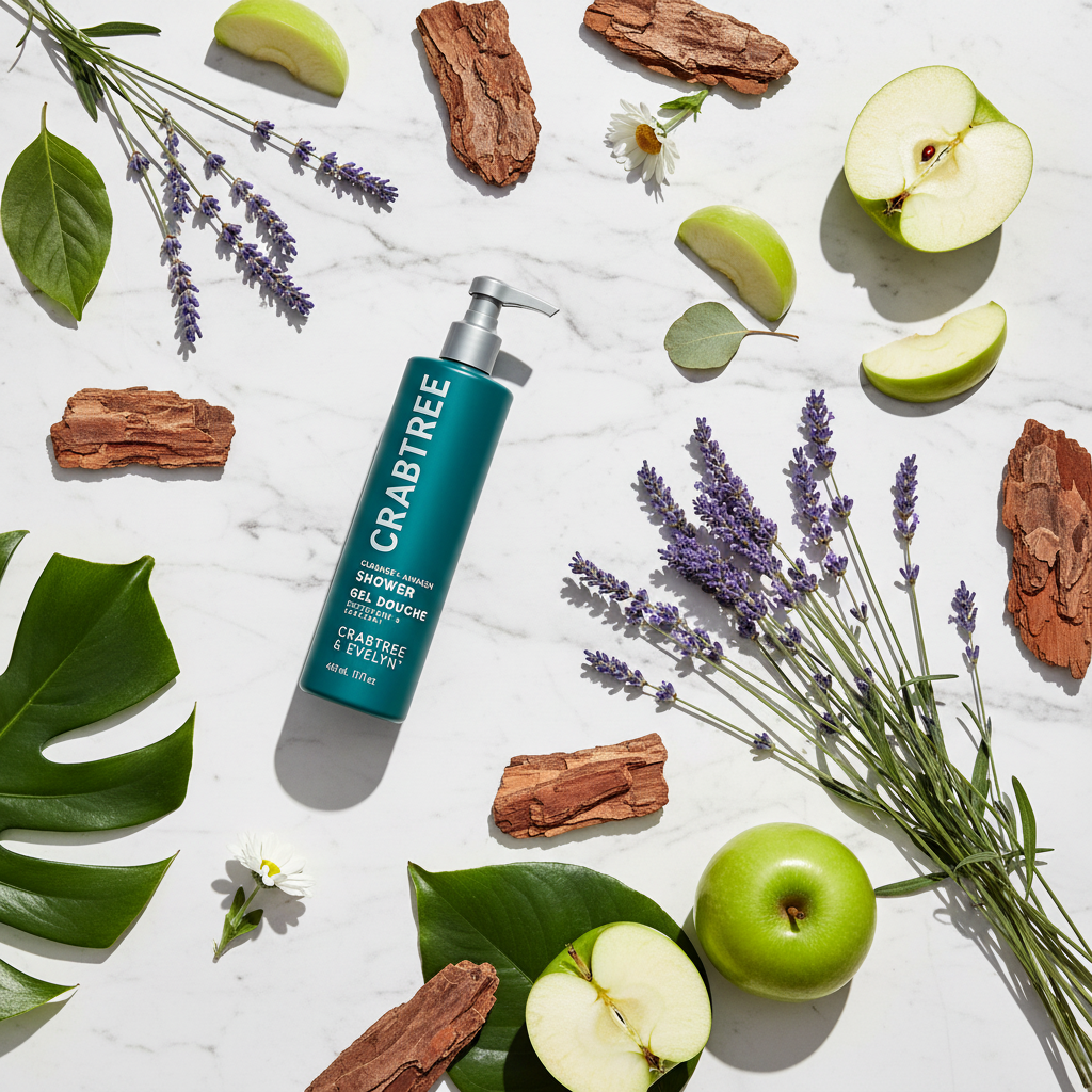 Crabtree & Evelyn Shower Gel flat lay