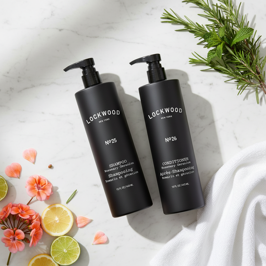 Flat Lay - Both Bottles with Corner/Scattered Ingredients