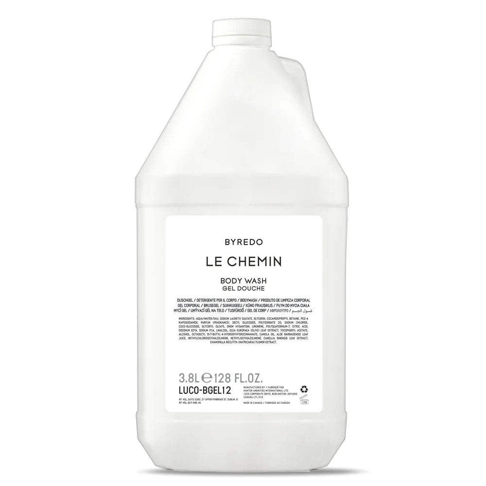Byredo Le Chemin Hair & Body Collection – 3 Piece Refill Set, featuring Le Chemin body wash in a sleek container.