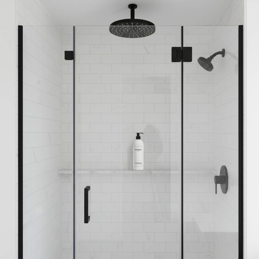 Balmain Paris Conditioner in modern luxury shower with rainfall showerhead
