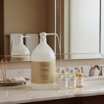 Guild+Pepper Body Wash 1 Gallon refill station - sustainable hotel amenity refilling