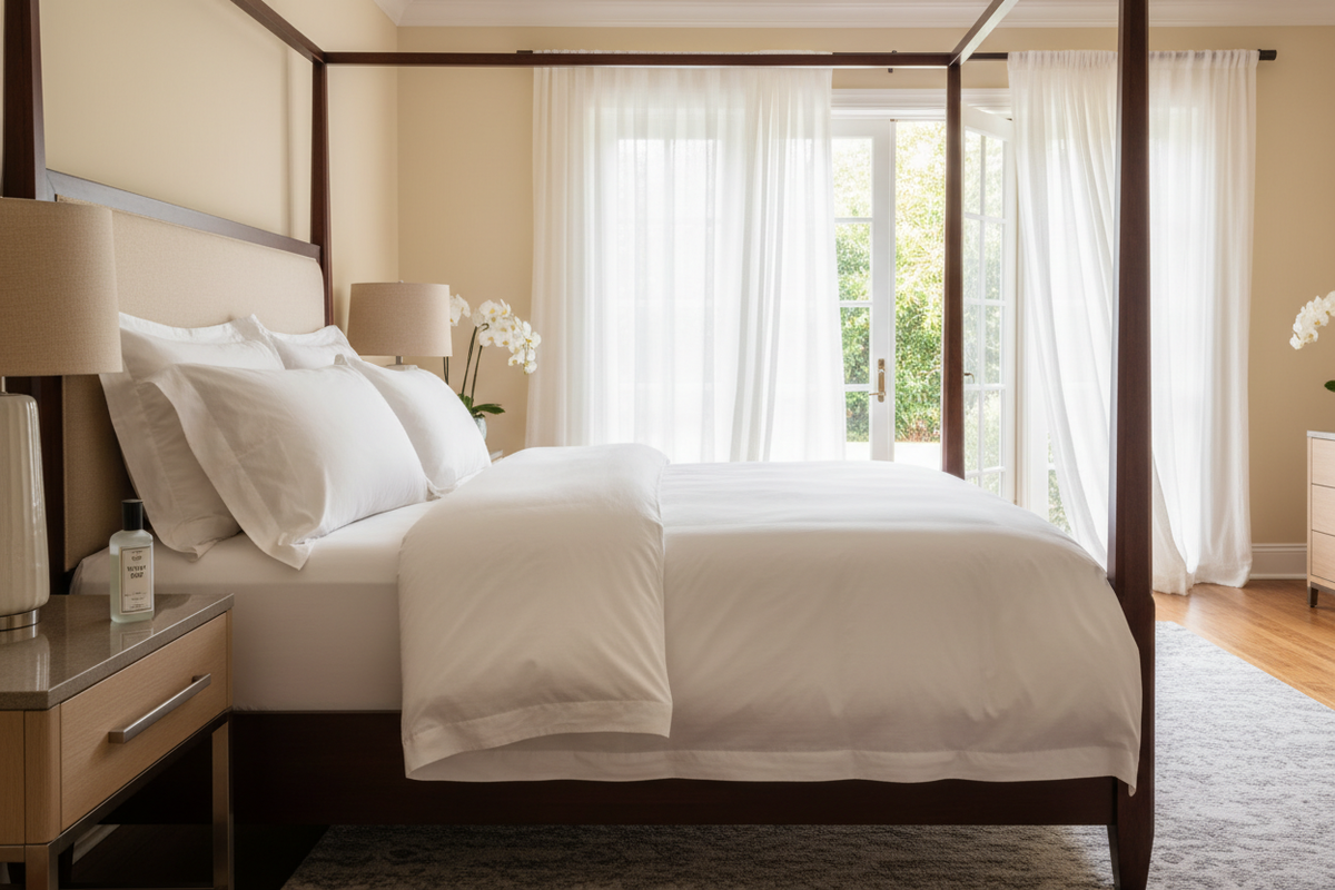 Dream Surrender II Pillow in hotel-inspired home bedroom - bring hotel comfort home
