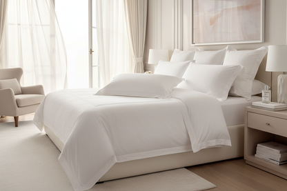 Temperloft Serenity Pillow in hotel-inspired home bedroom - bring hotel comfort home