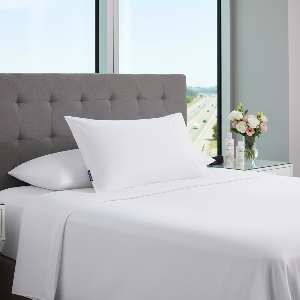 Best Western Victoria king pillow side view firm loft thickness quality 230TC cotton cover construction