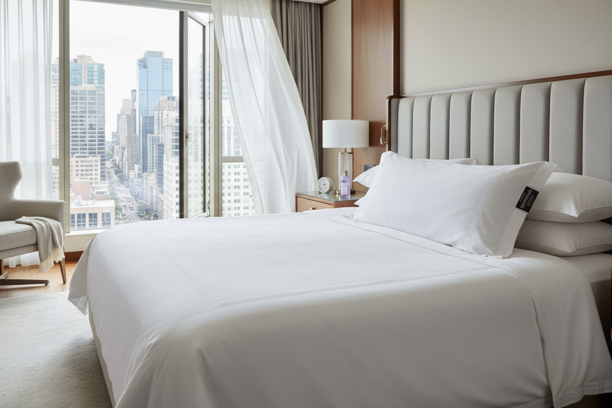 Down Dreams Classic Pillow in luxury hotel room - Hilton quality bedding