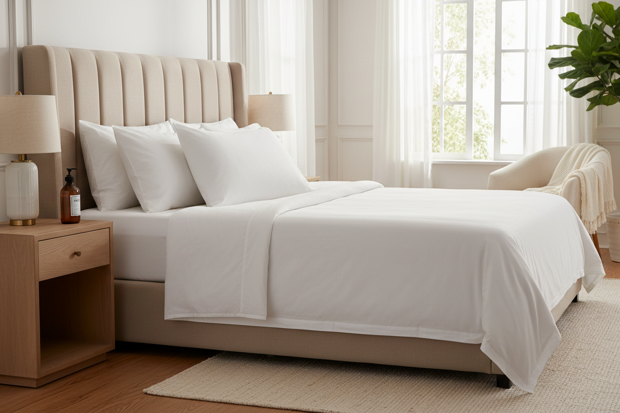 Dream Surrender II Pillow in hotel-inspired home bedroom - bring hotel comfort home