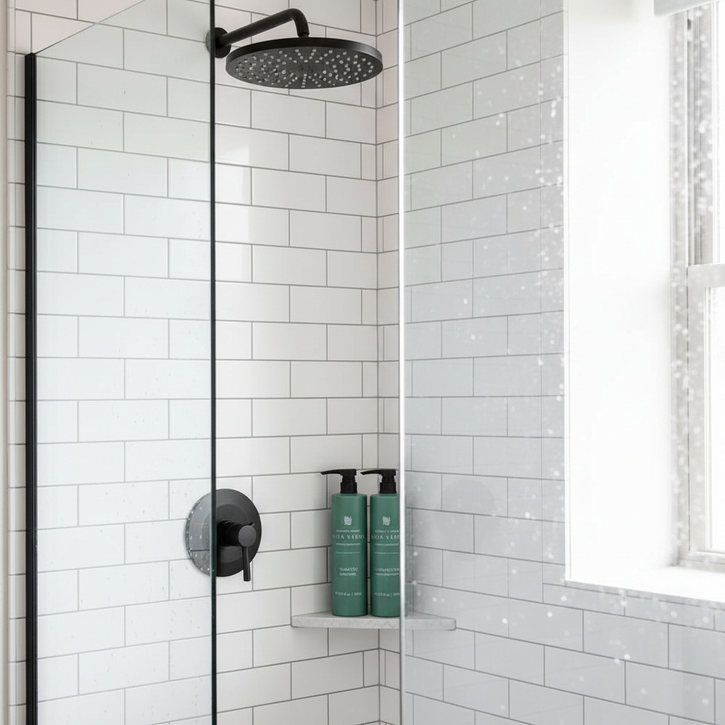 Vida Verde Shampoo & Conditioner Set in modern luxury shower