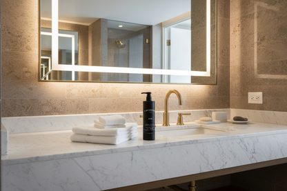 Lockwood New York Body Lotion on luxury hotel bathroom vanity