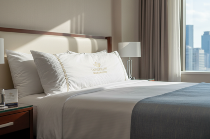 Dream Surrender II Pillow in luxury hotel room - Hilton and Marriott quality bedding