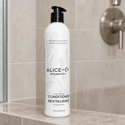 Alice + Co Conditioner alone on an uncluttered shower ledge