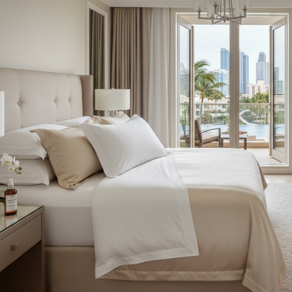 Down Dreams Classic feather and down fill luxury Down Dreams Classic Pillow in Hilton hotel room 