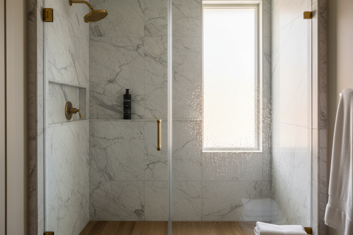 Lockwood New York Shower Gel in ultra-luxury hotel walk-in shower