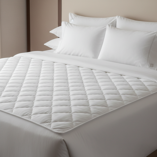 Downlite hotel mattress pad king size white quilted luxury hotel bedding protection
