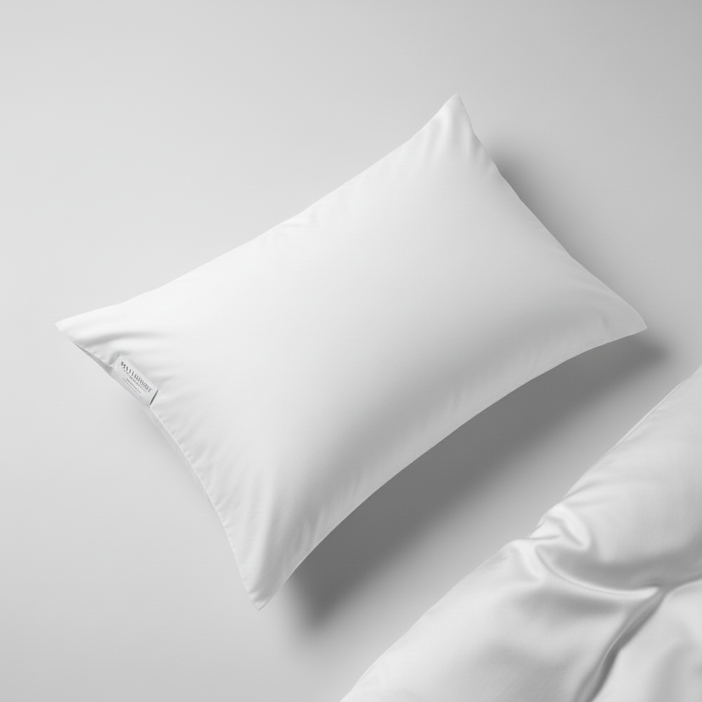 White pillow on a light gray background