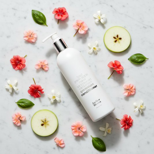 Atelier Bloem geranium conditioner 16oz Kimpton luxury hotel conditioner basil neroli sandalwood botanicals