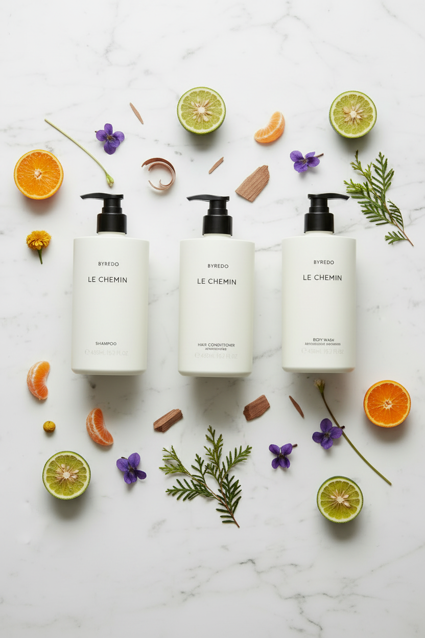 Le Chemin 3 Bottles Flat Lay