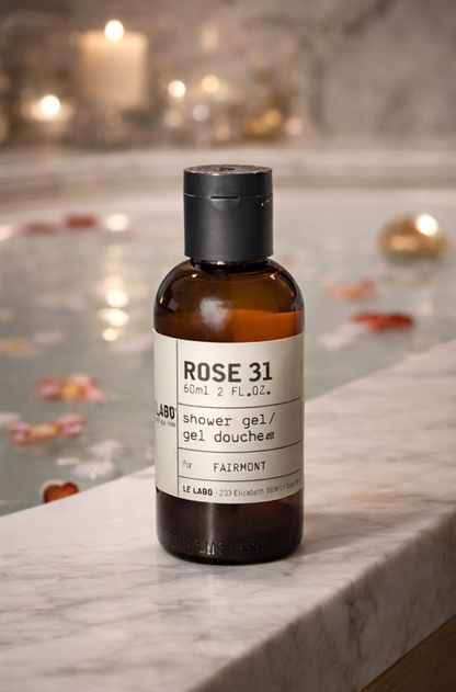 Le Labo Rose 31 shower gel used by luxury hotels