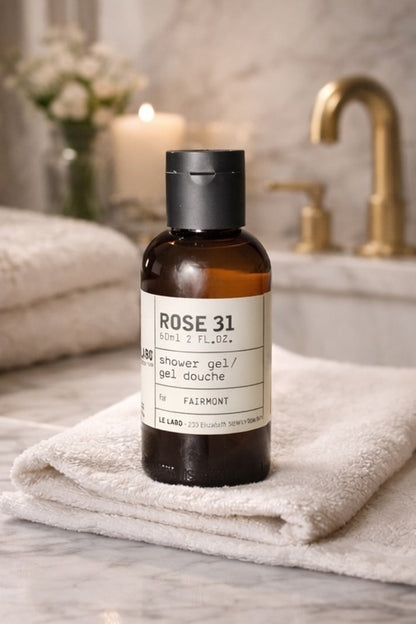 Le Labo 'Rose 31' shower gel  found at fairmont hotels