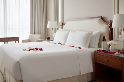 Luxury Hotel Bedroom - Nightstand with Roses