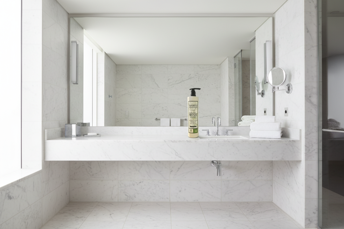 Ritz -Carlton Hotel Shampoo and conditoner Morning Mint hotel bathroom